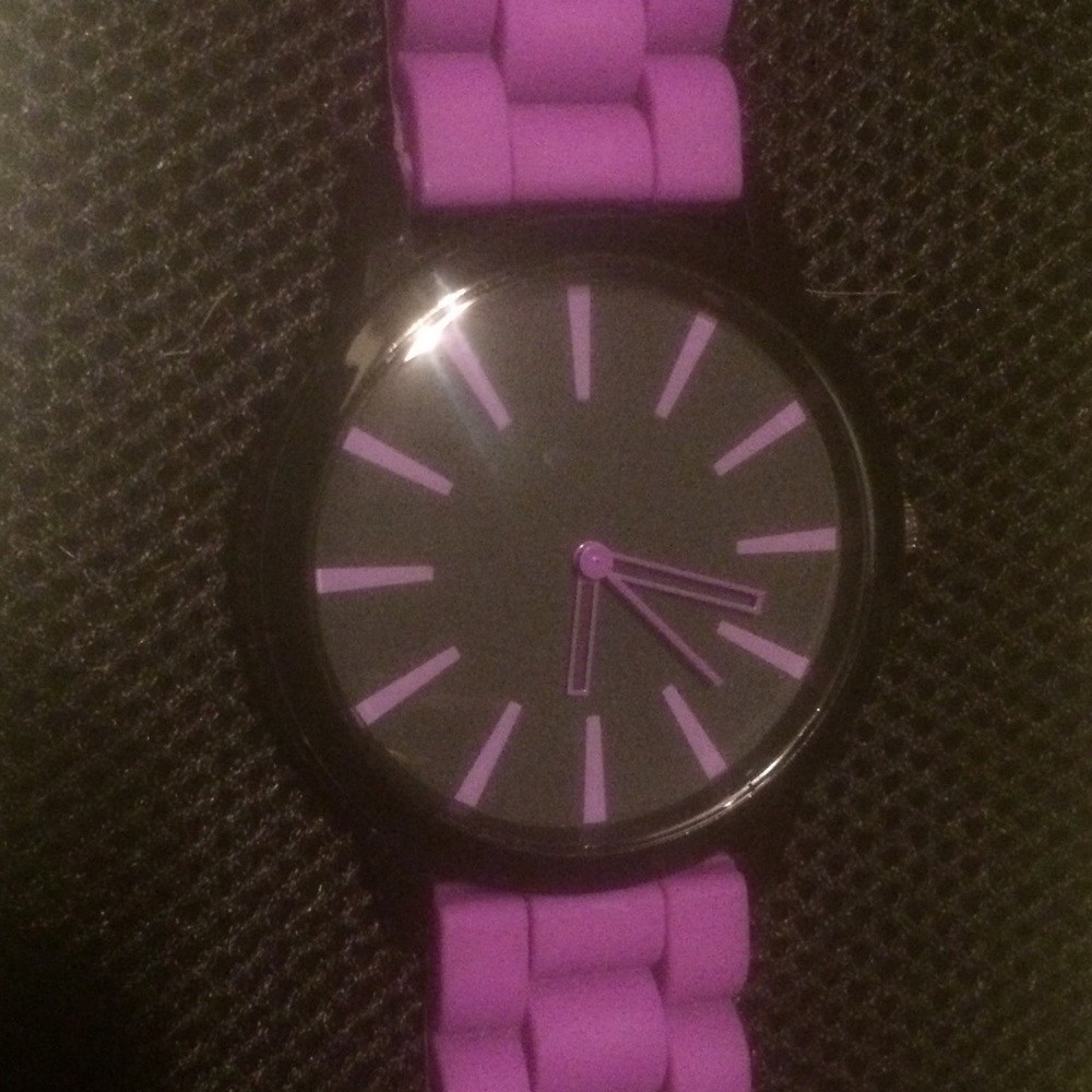 Unbranded Purple Analog Watch with Silicone Band